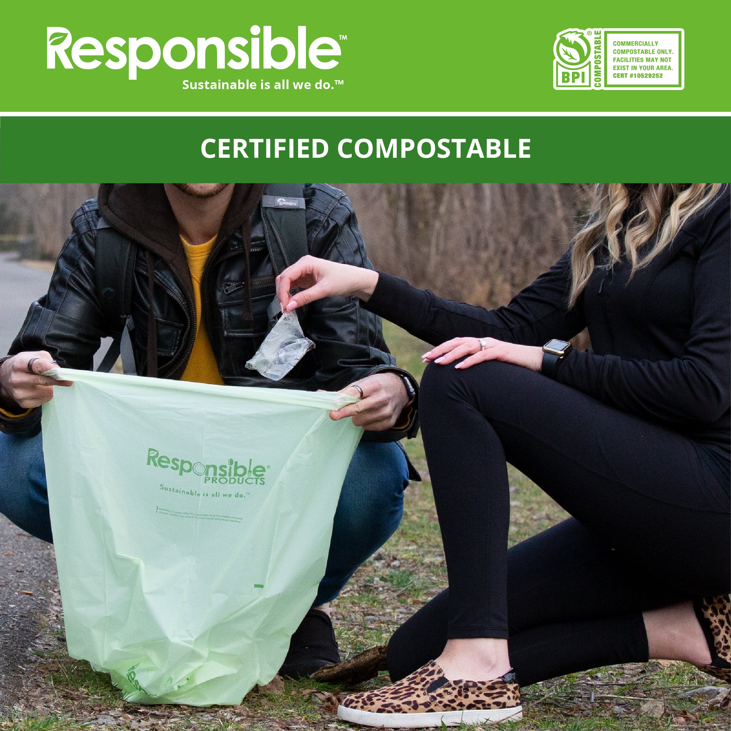 33 Gallon Compostable Kitchen Bin Liners - Bulk Pack (120 Count)