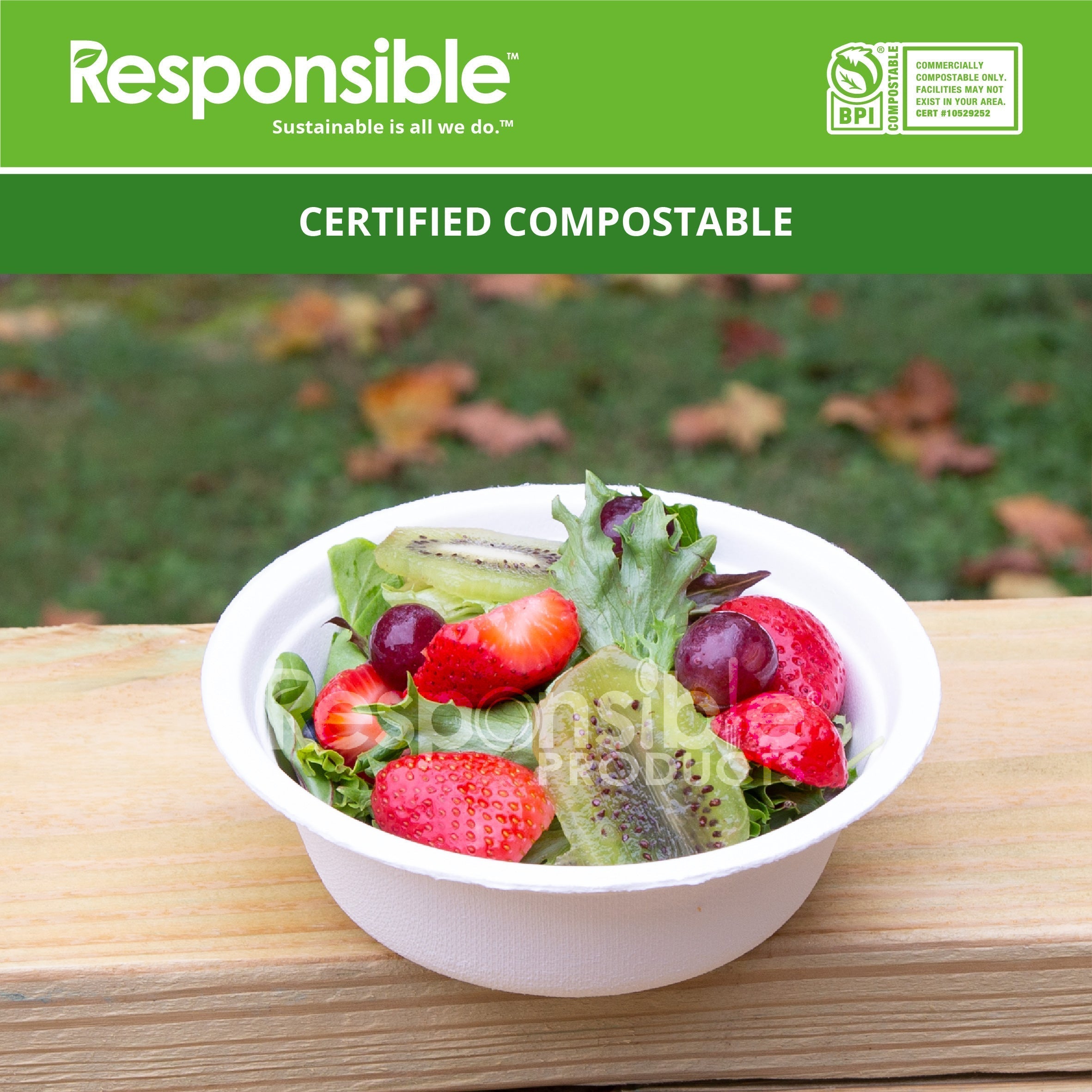 RP Classic Tree-Less™ Compostable Molded Fiber Bowls & Lids