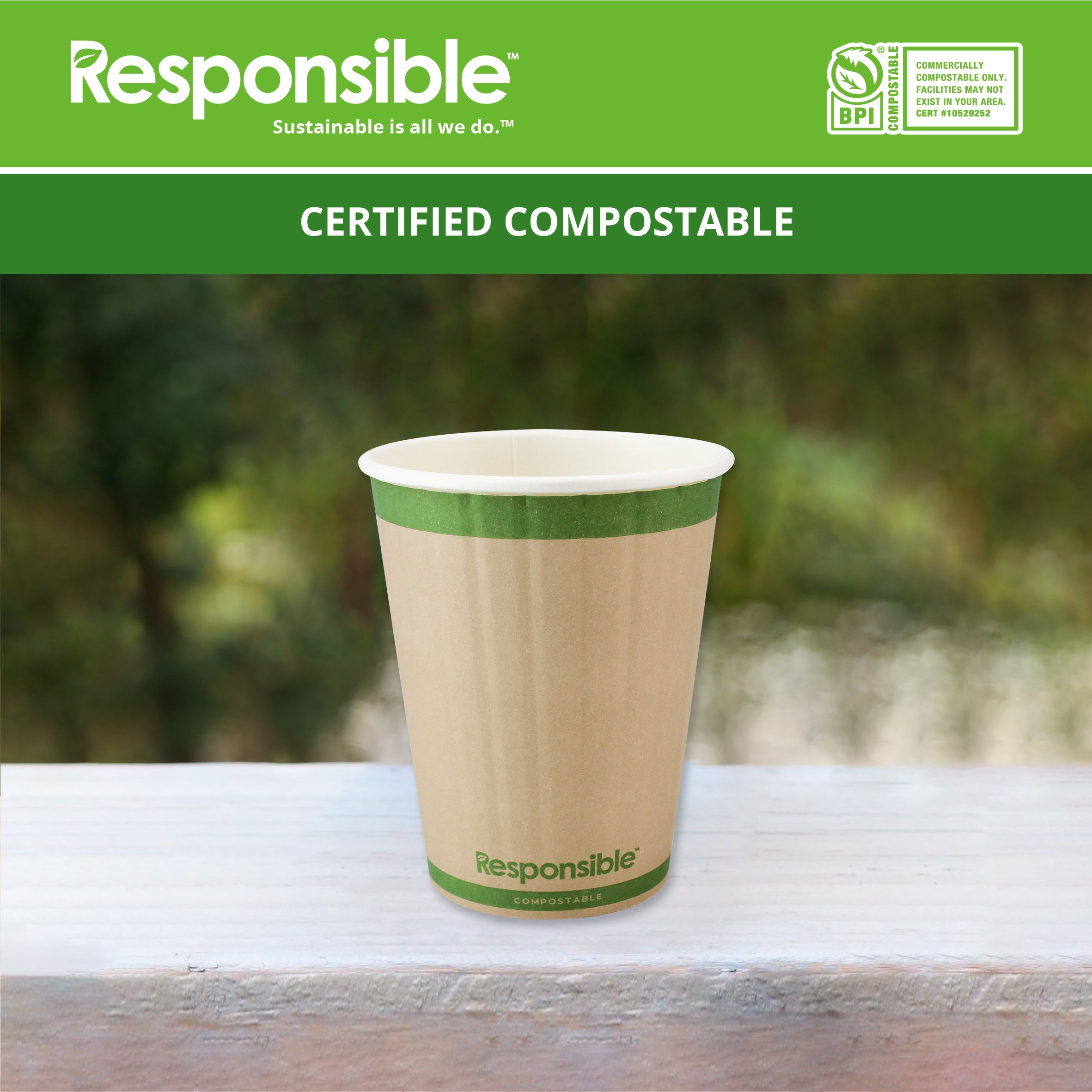 12 oz Rigid Insulated Hot Cups | Tree-Less™ Compostable Paper