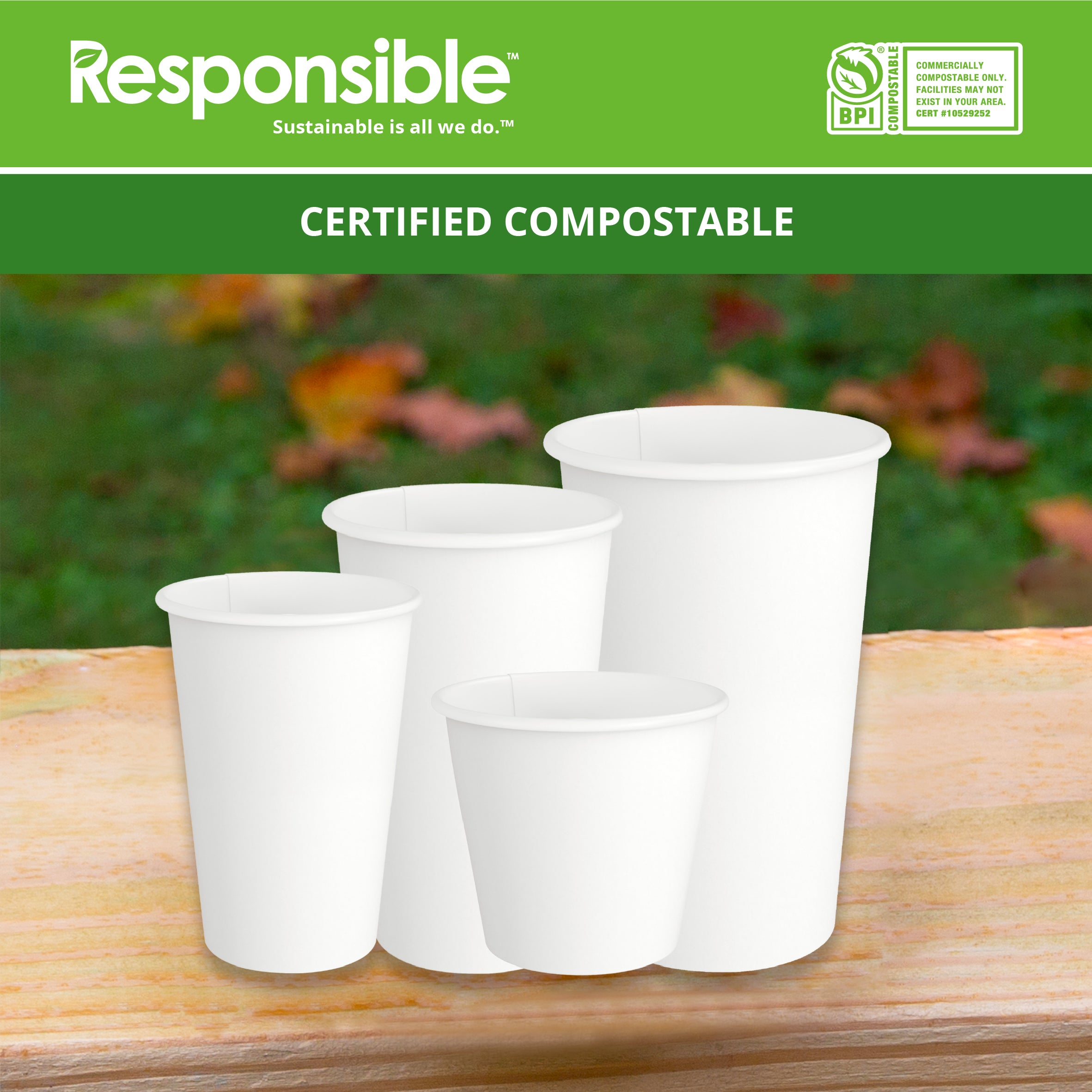 16 oz Plain Hot Cups | Tree-Less™ Compostable Paper