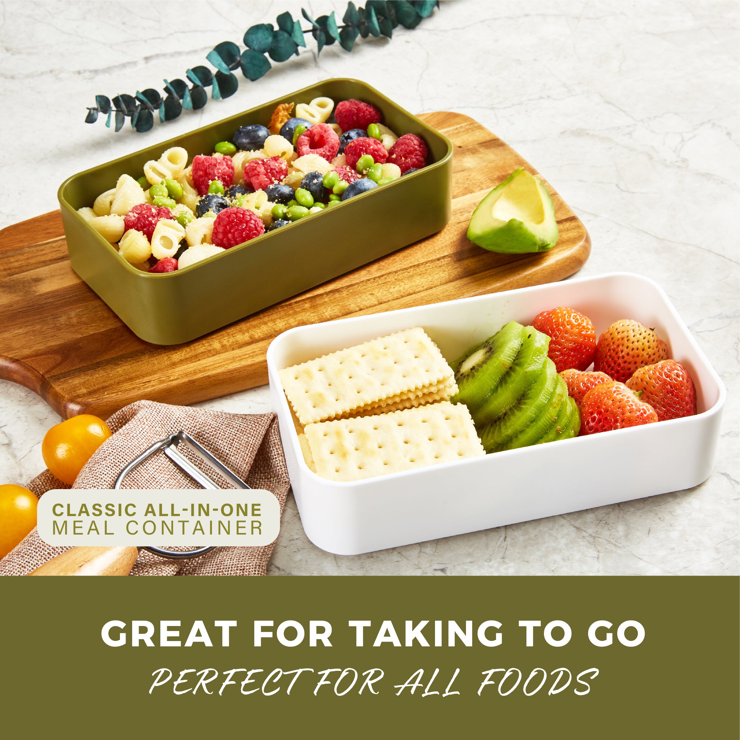 ResponsibleBox™ Classic All-In-One Meal Containers (Natural Green)