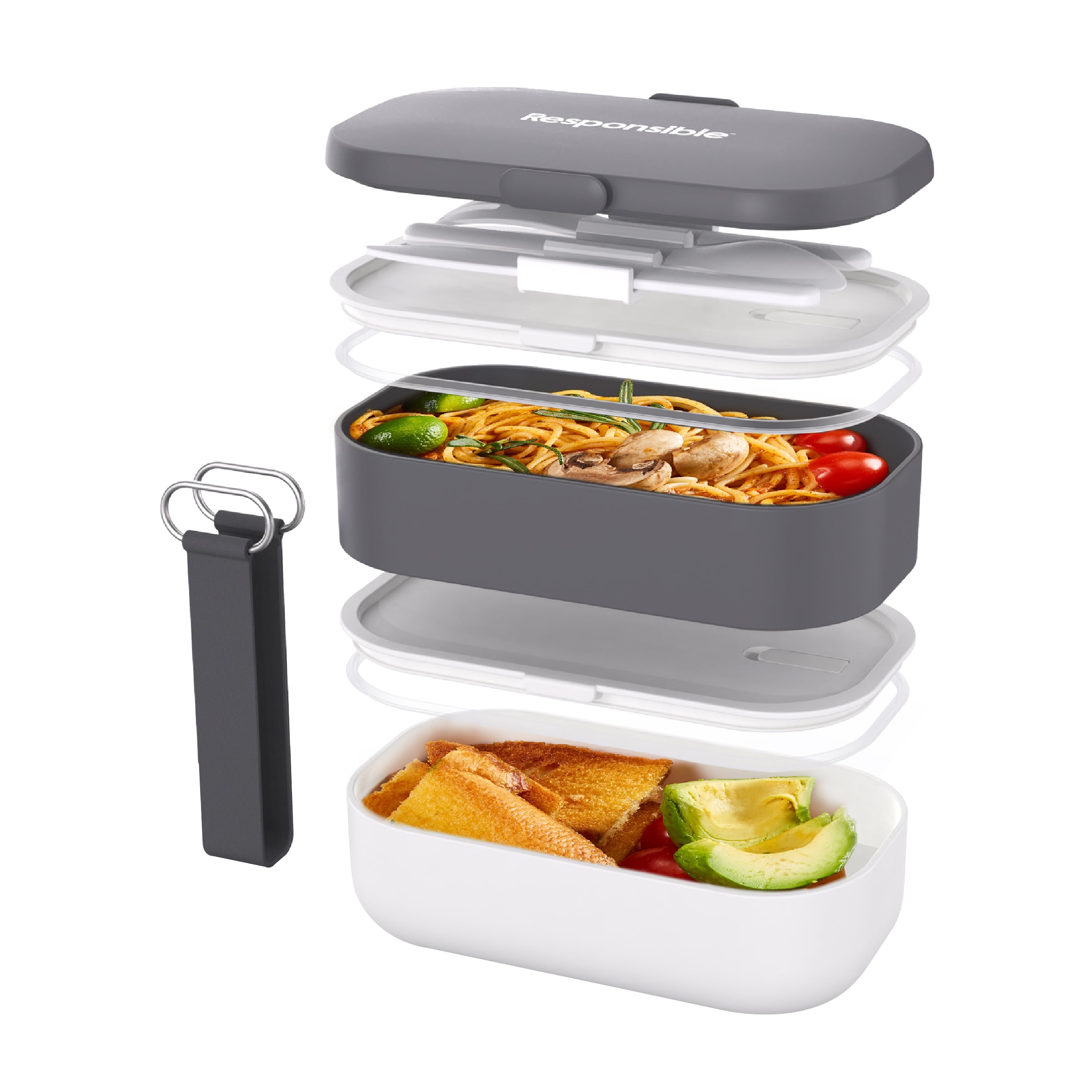 ResponsibleBox™ Modern All-In-One Meal Containers (Arctic Gray)