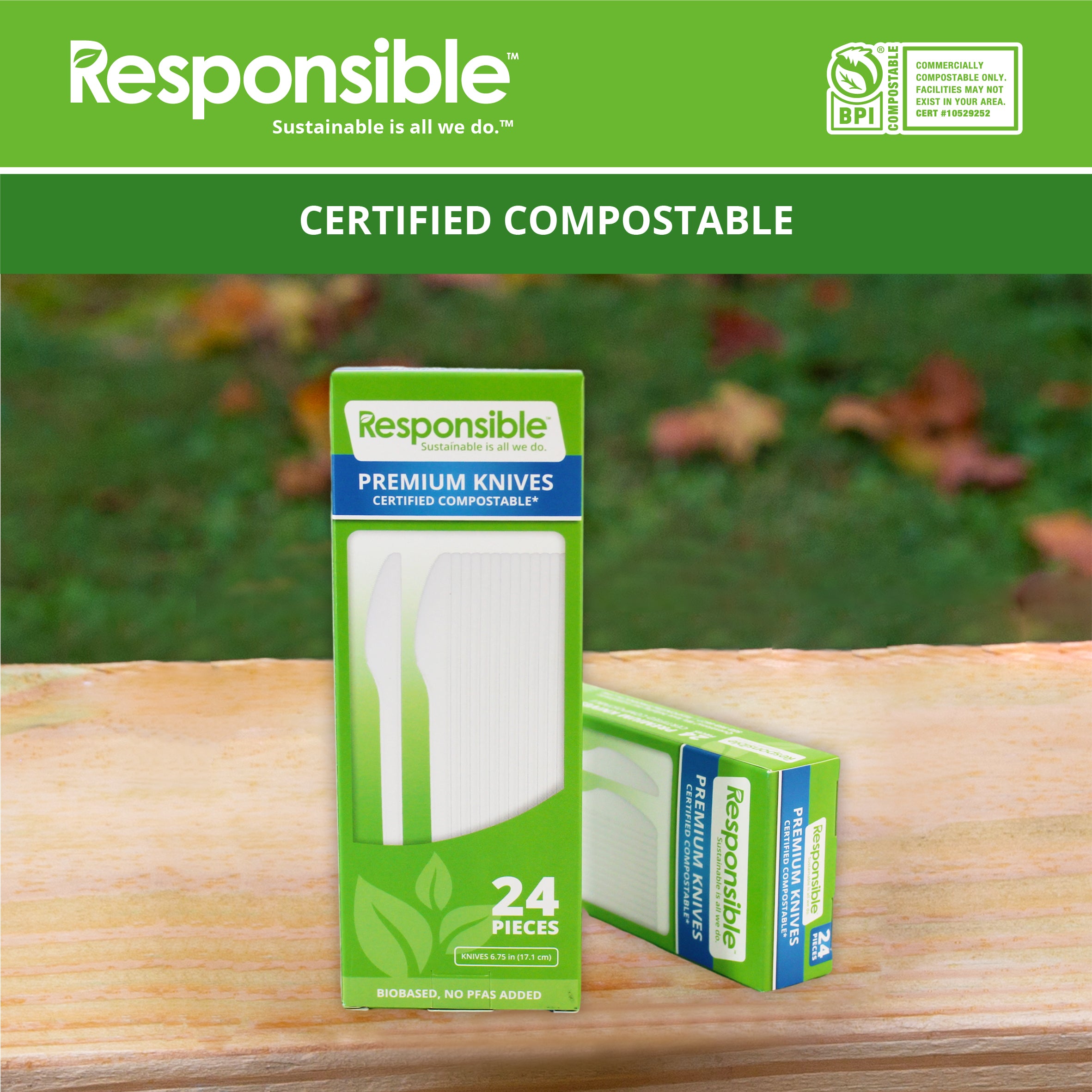 Compostable 6.75 Inch Knives Value Pack