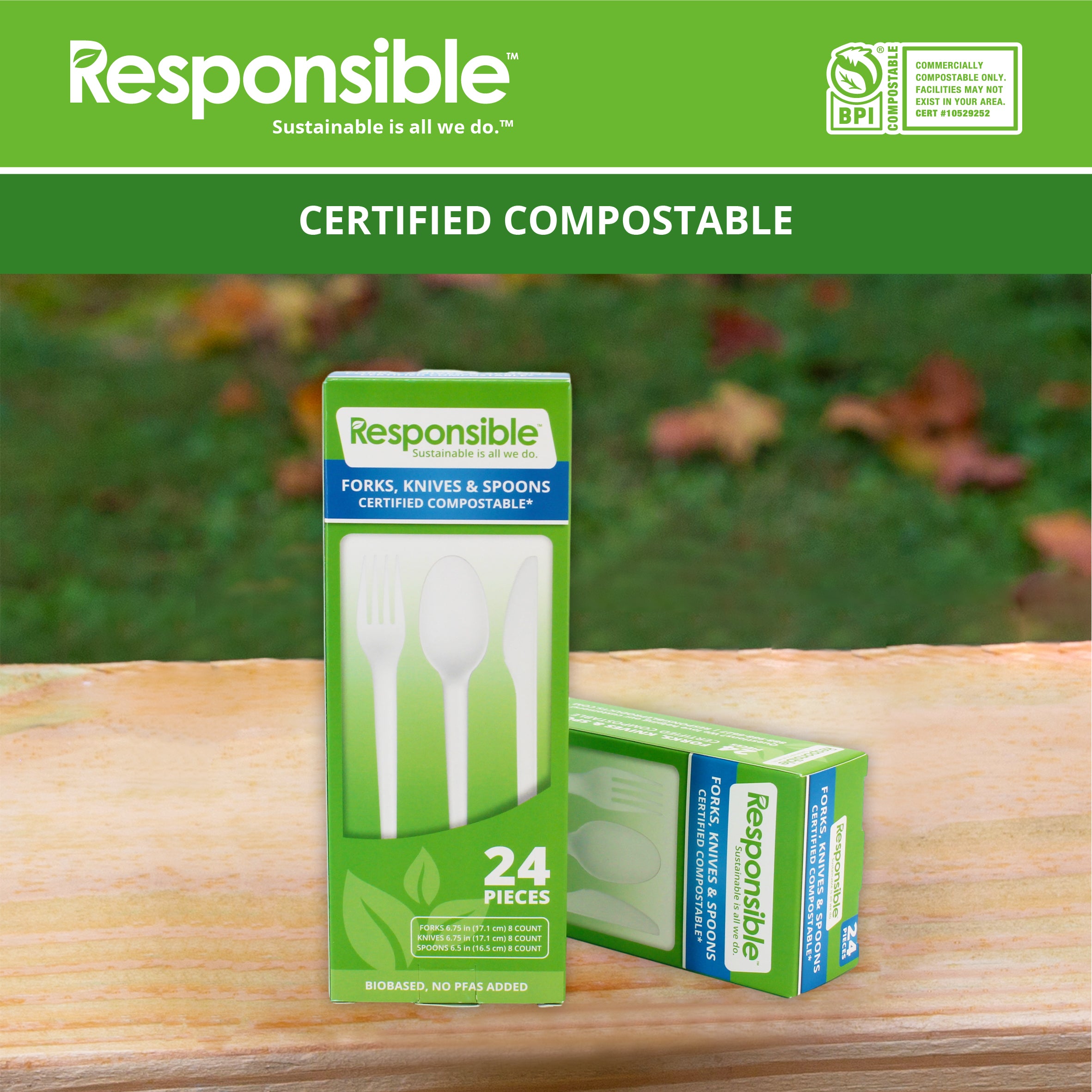 Compostable Forks, Knives, Spoons Combo Value Pack