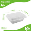 Compostable 7 x 5 inch Molded Fiber Hinged Containers White