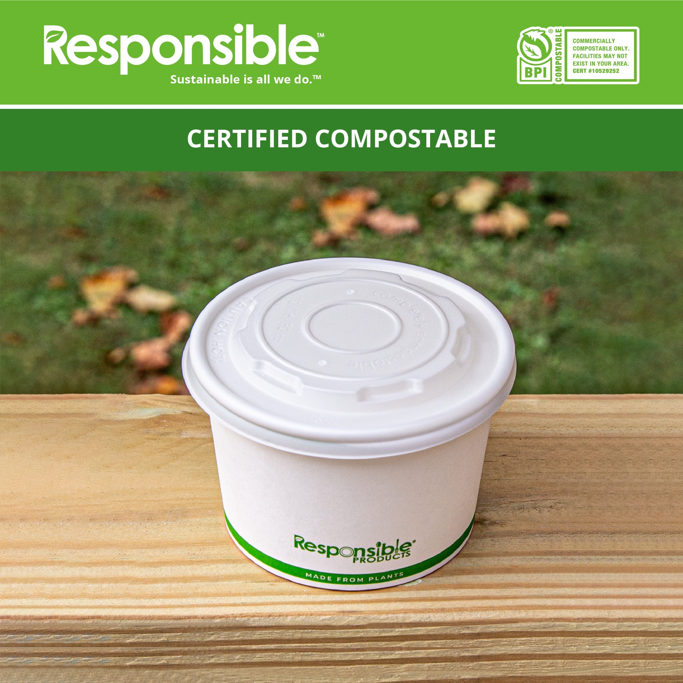 Compostable Lids for 6-8 oz Paper Food Container Bowls