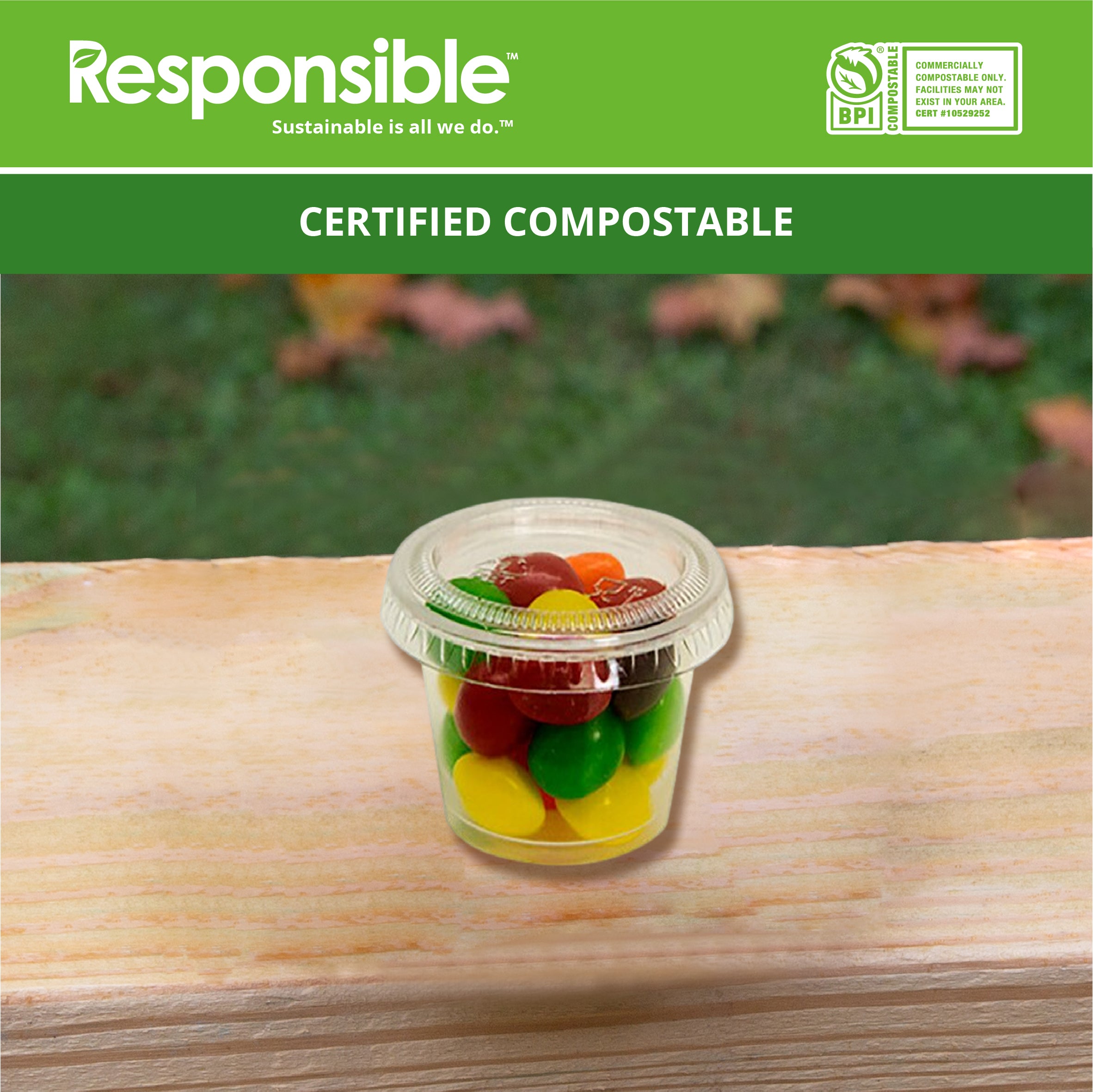 Compostable Lids for 1 oz Clear Portion Cups