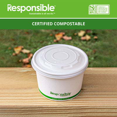 Compostable Lids for 12-32 oz Paper Food Container Bowls