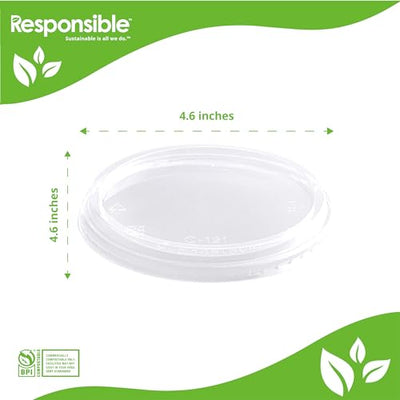 Compostable Lids for 8-32 oz Clear Round Deli Containers