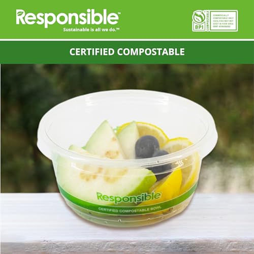 Compostable Lids for 8-32 oz Clear Round Deli Containers