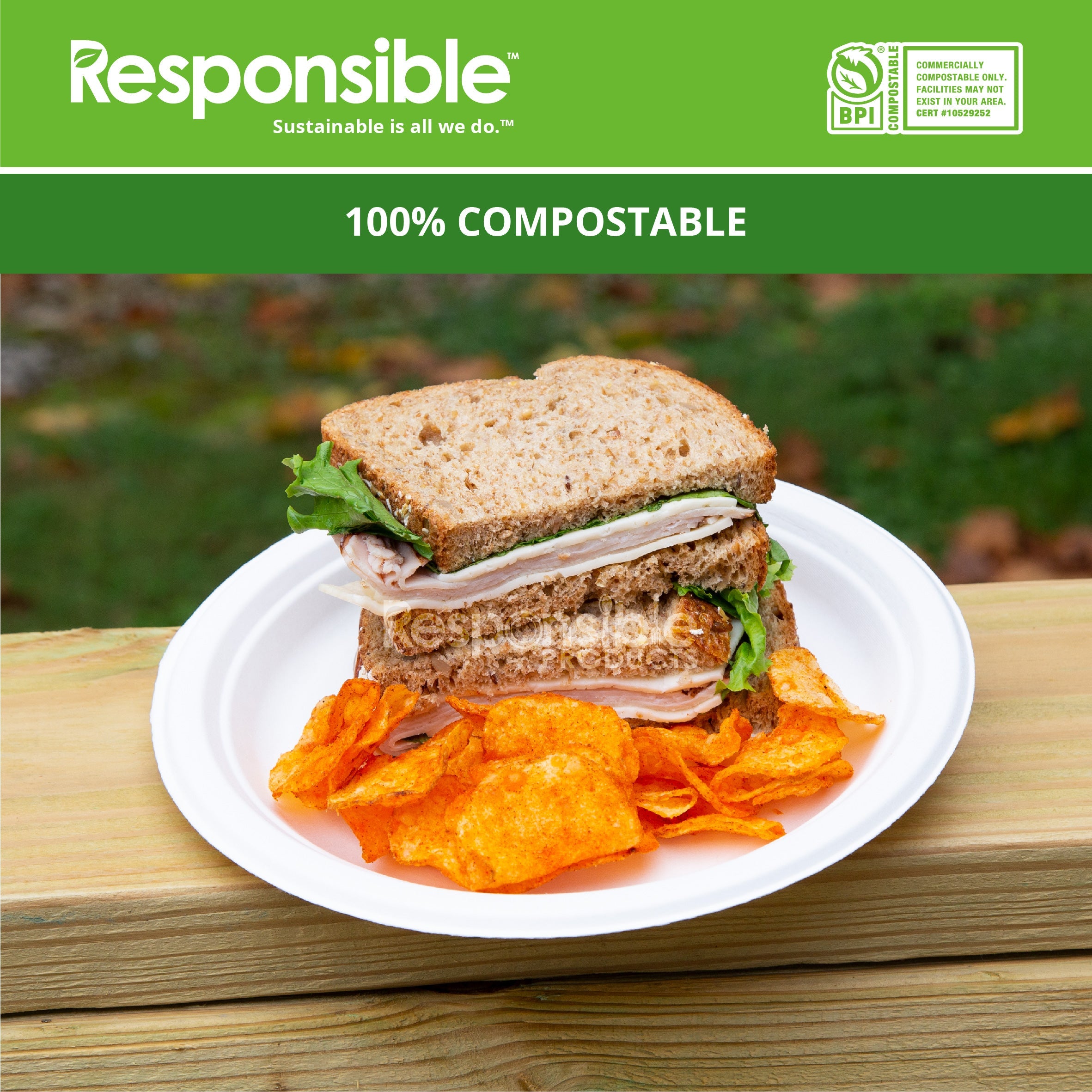 9 Inch Round Plates | Tree-Less™ Compostable Molded Fiber