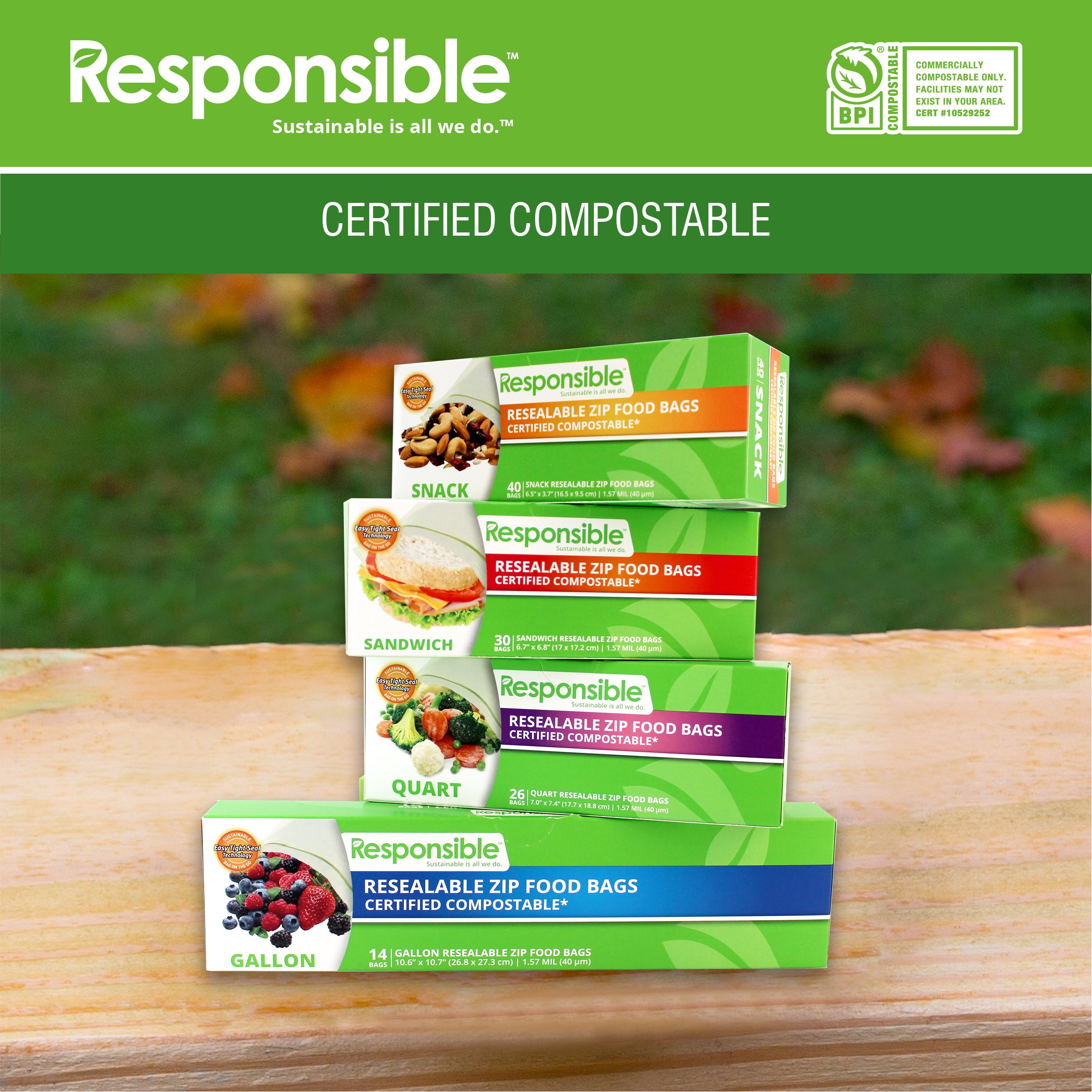 Starter All-In-One Certified Compostable Zip Bag Value Bundle Pack