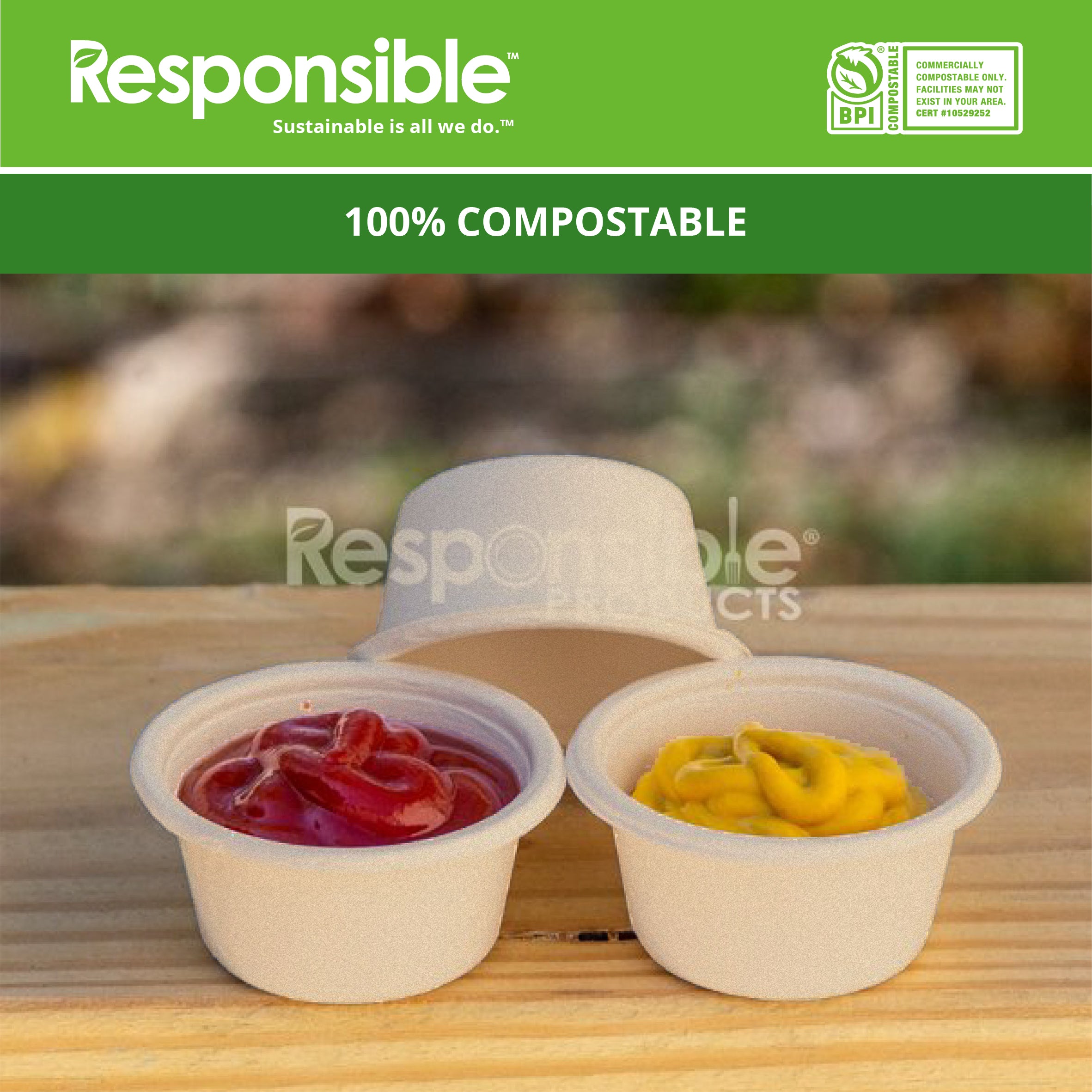2 oz Portion Cup | Tree-Less™ Compostable Molded Fiber