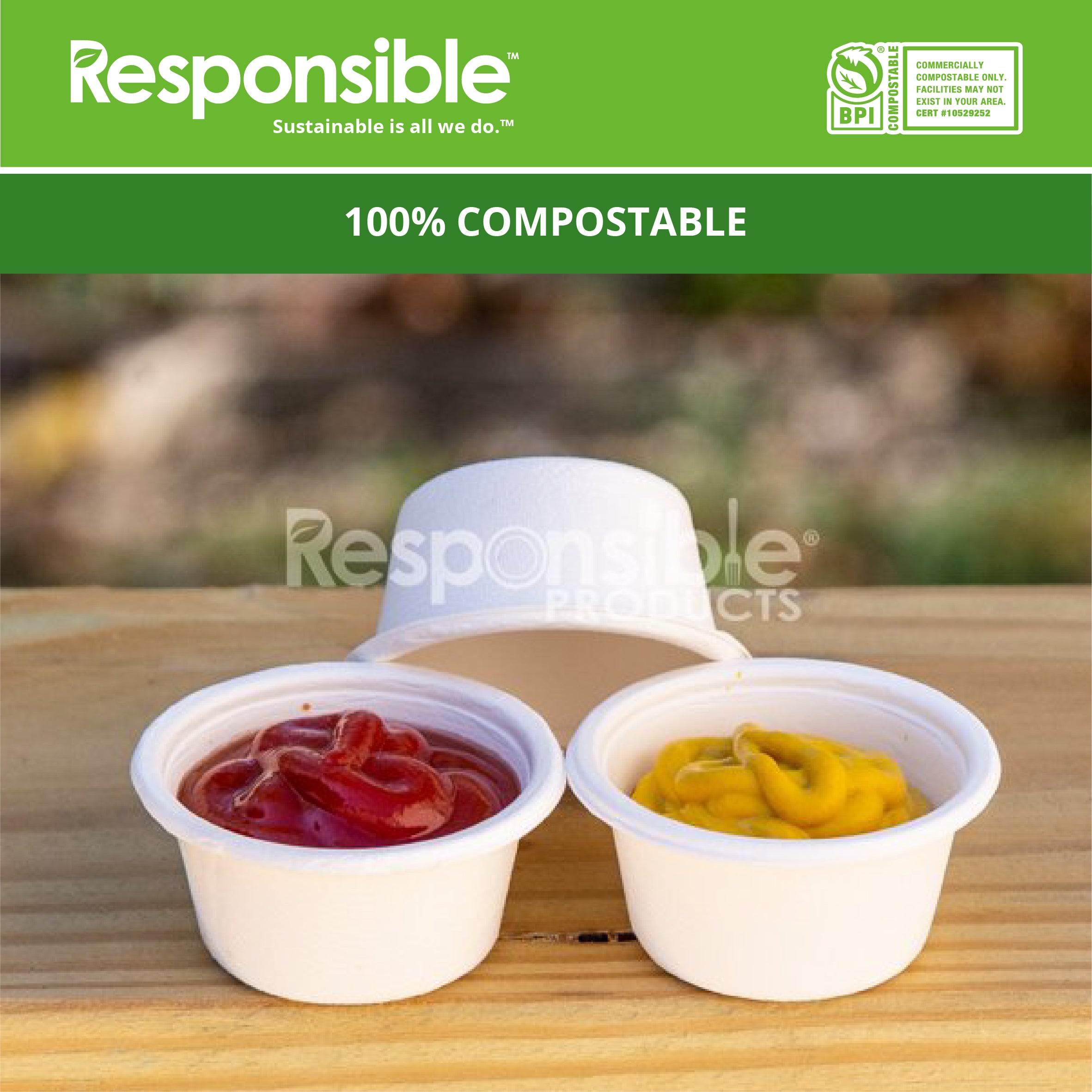 2 oz Portion Cup | Tree-Less™ Compostable Molded Fiber