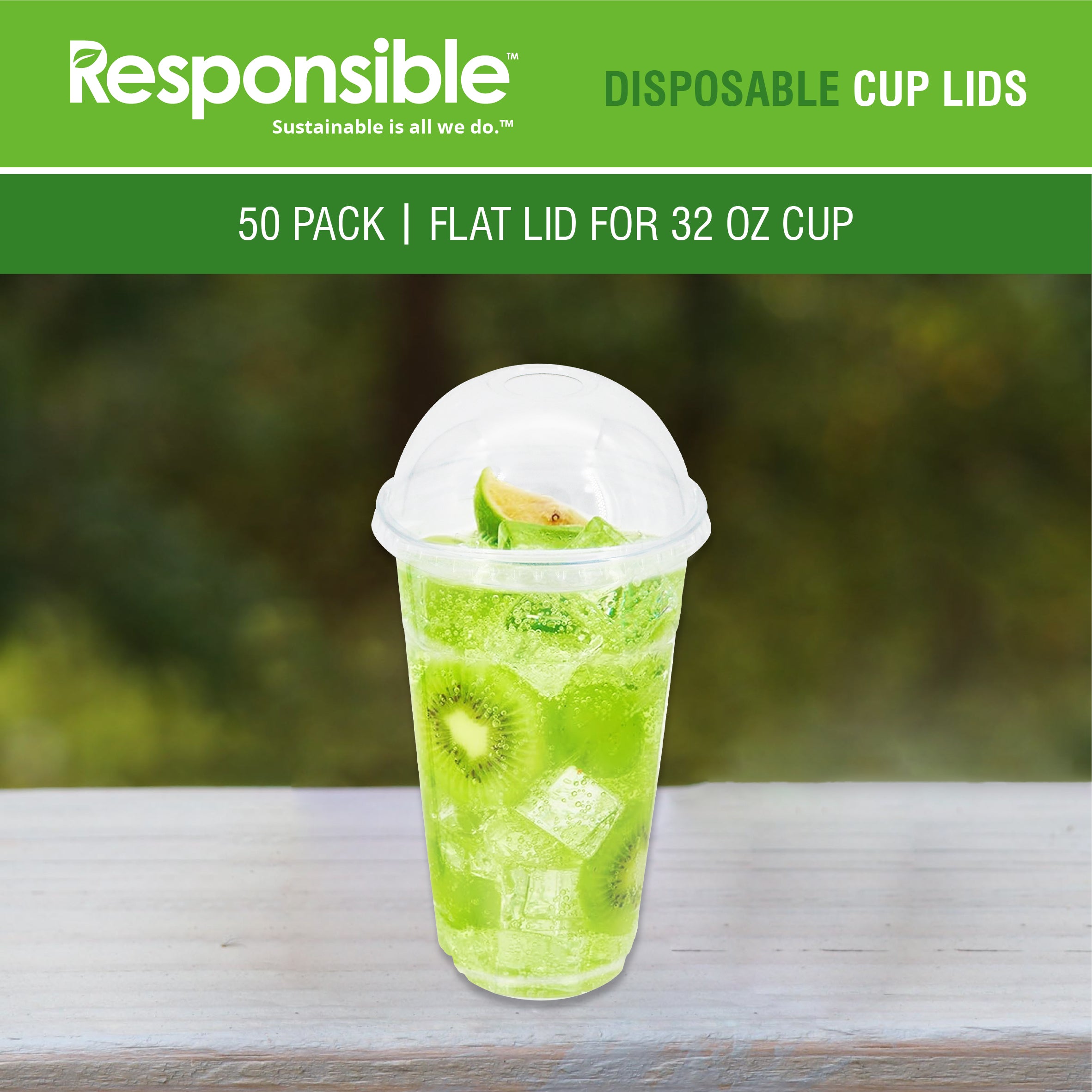 PET Dome Lid for 32 oz Cup