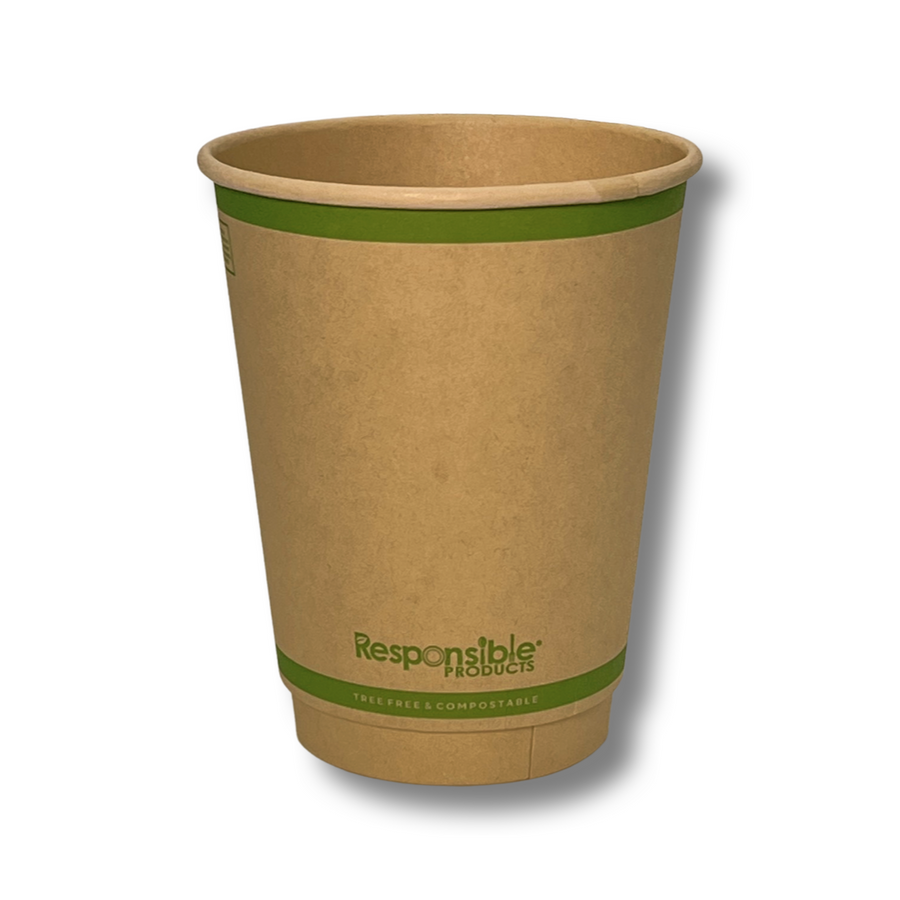 12 oz White Compostable Paper Coffee Cup