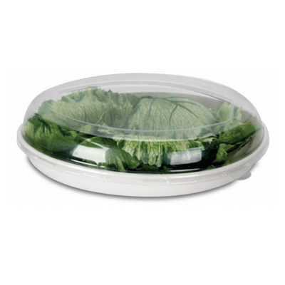 32 oz Tree-Less™ Compostable Molded Fiber Burrito Bowl Lid (Clear PET)