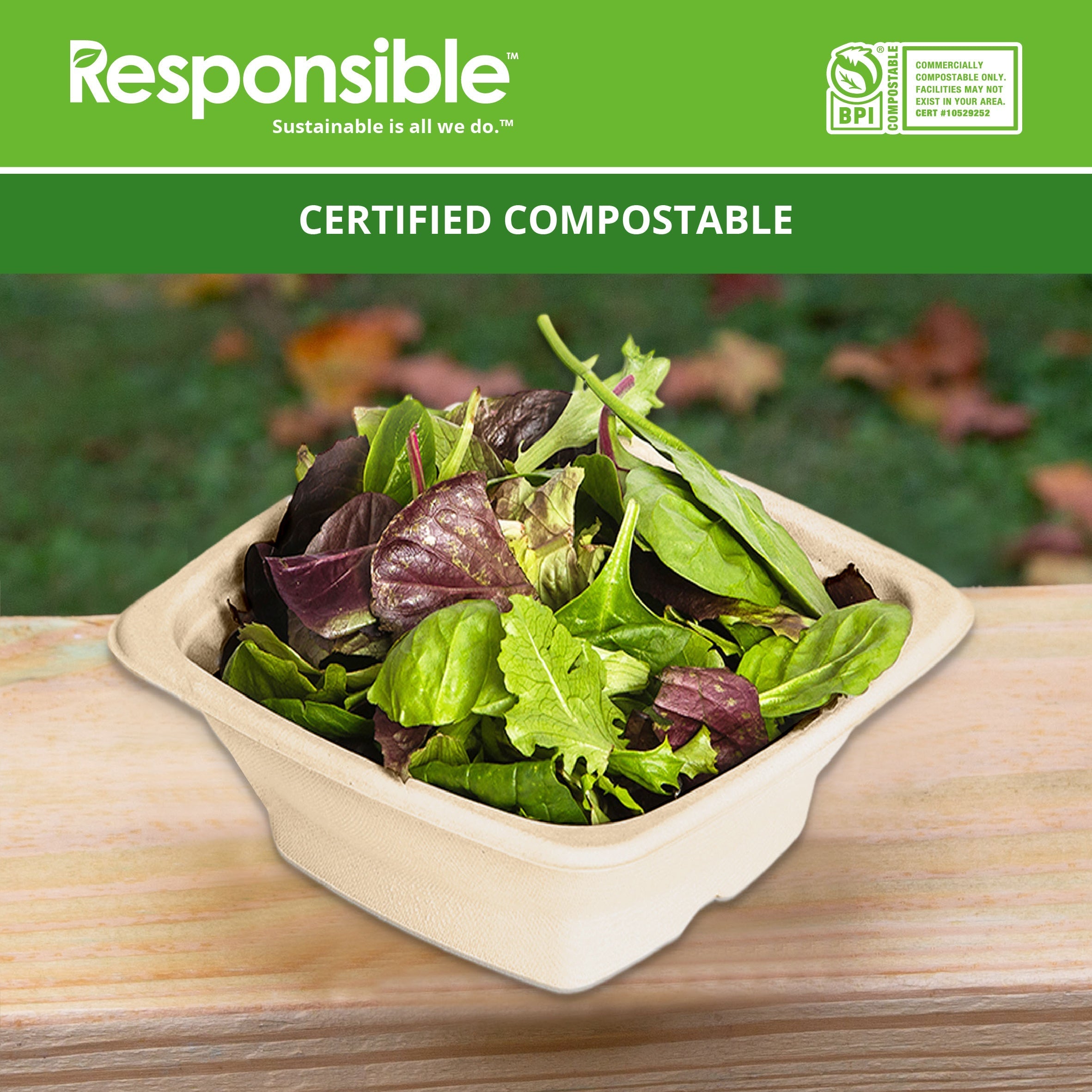 32 oz Square Bowls | Tree-Less™ Compostable Molded Fiber