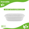 Compostable 32 oz Rectangle Molded Fiber Bowls White