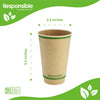 Compostable 16 oz Smooth Insulated Paper Hot Cups