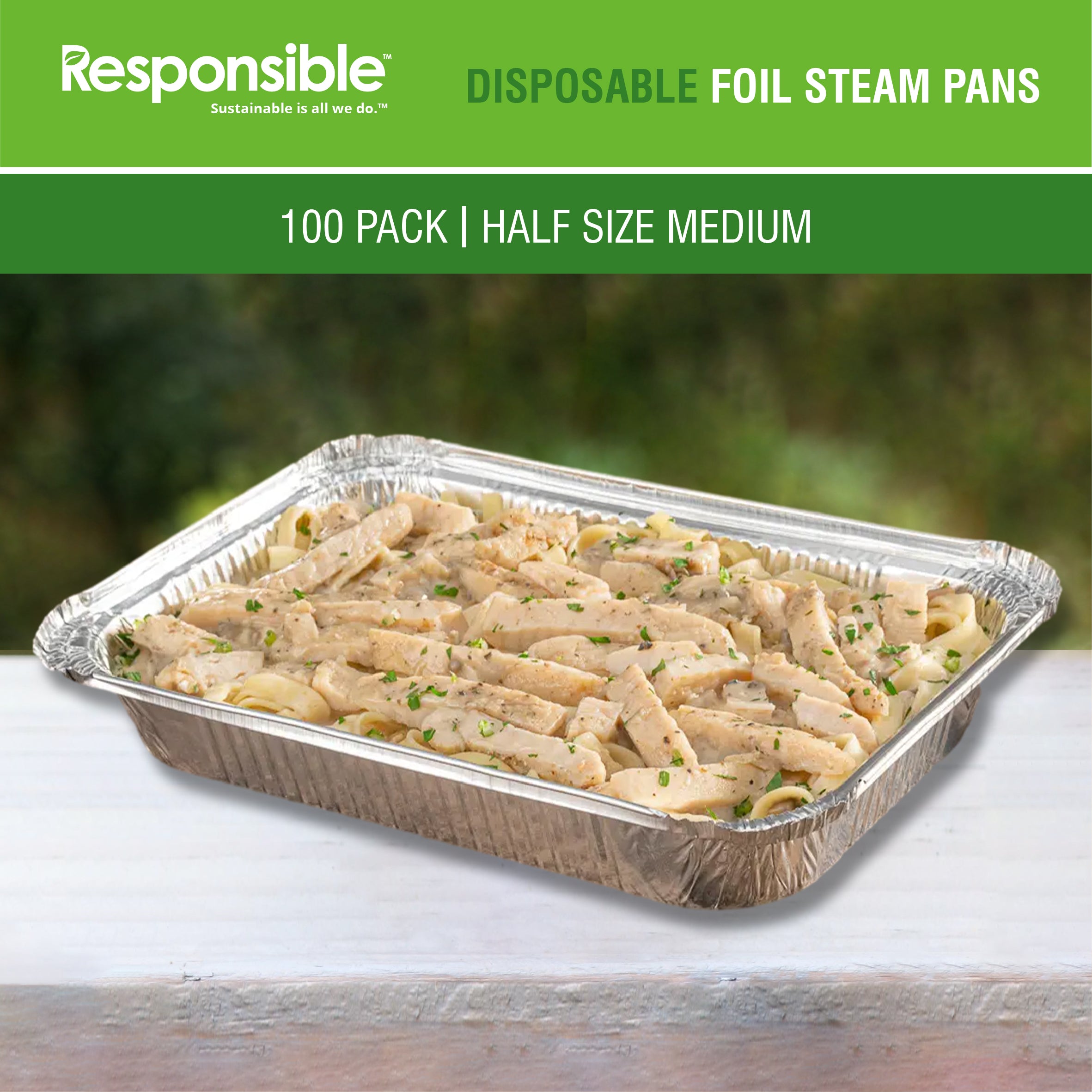 Half-Size Medium Aluminum Steam Table Pans