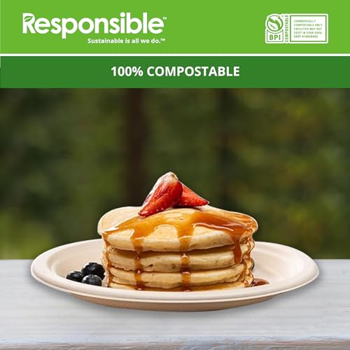 10 Inch Round Plates | Tree-Less™ Compostable Molded Fiber