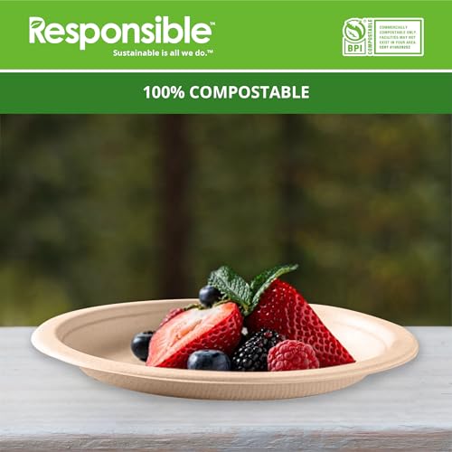 6 Inch Round Plates | Tree-Less™ Compostable Molded Fiber