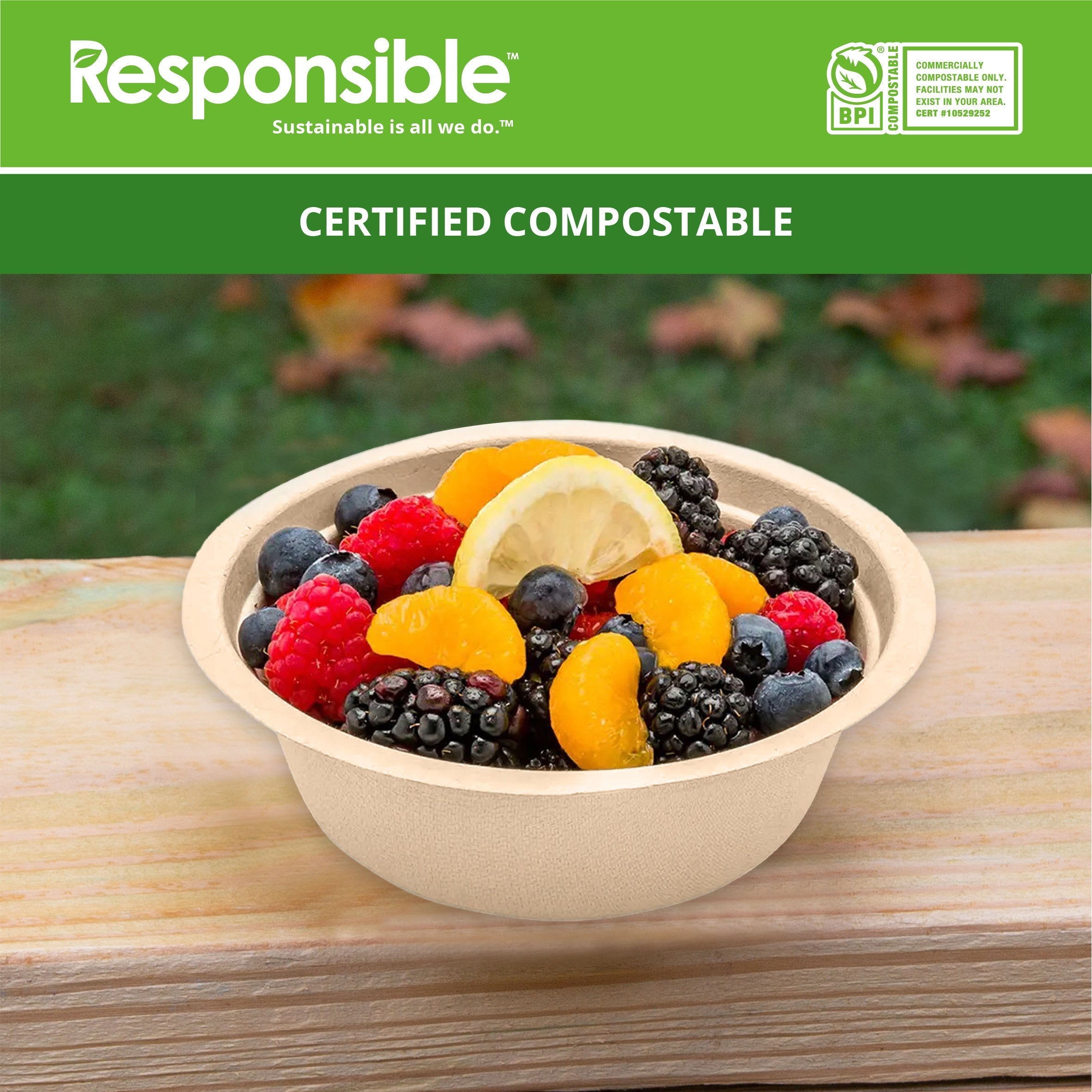 12 oz Classic Bowls | Tree-Less™ Compostable Molded Fiber