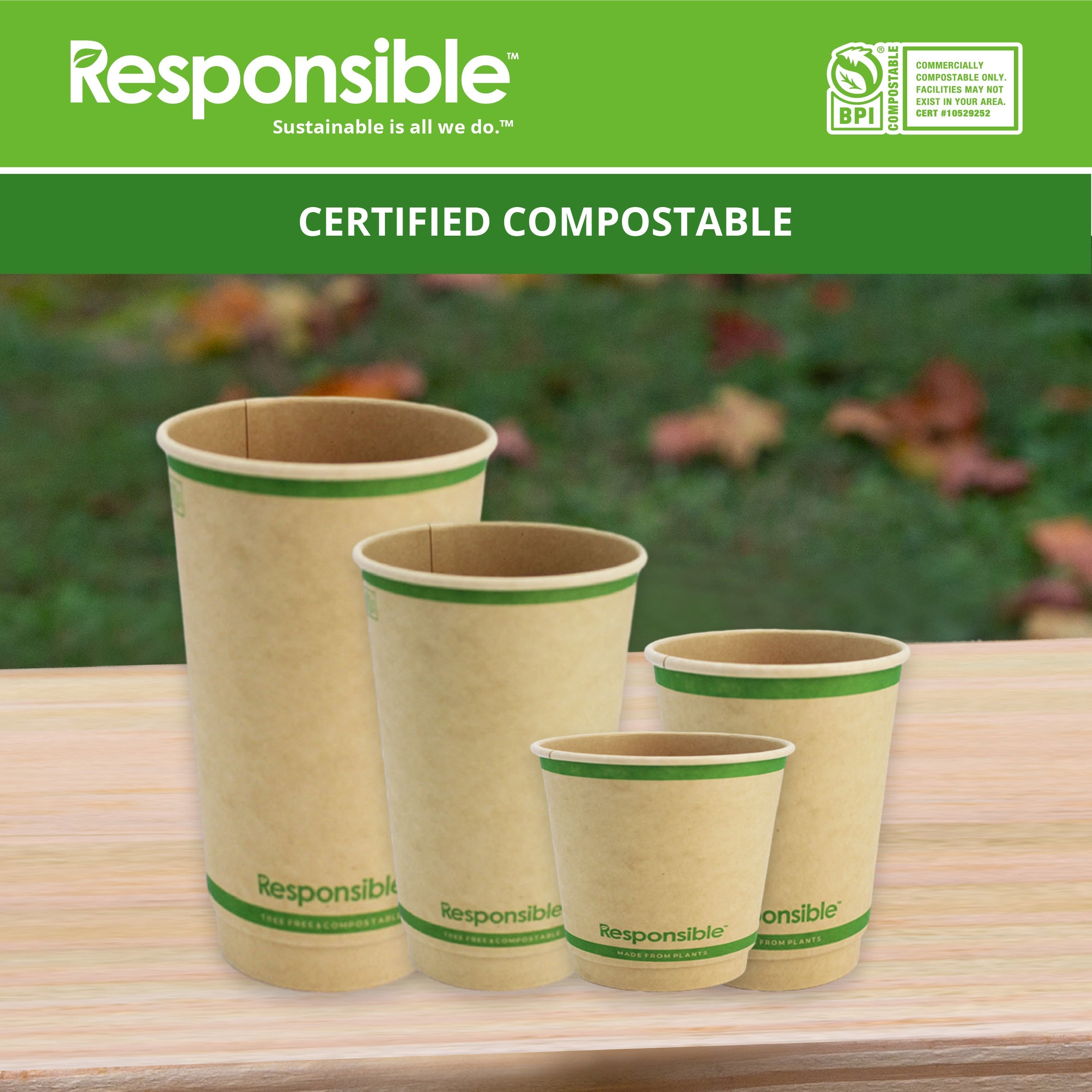 16 oz Smooth Insulated Hot Cups | Tree-Less™ Compostable Paper