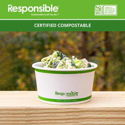 Compostable 8 oz Paper Food Container Bowls