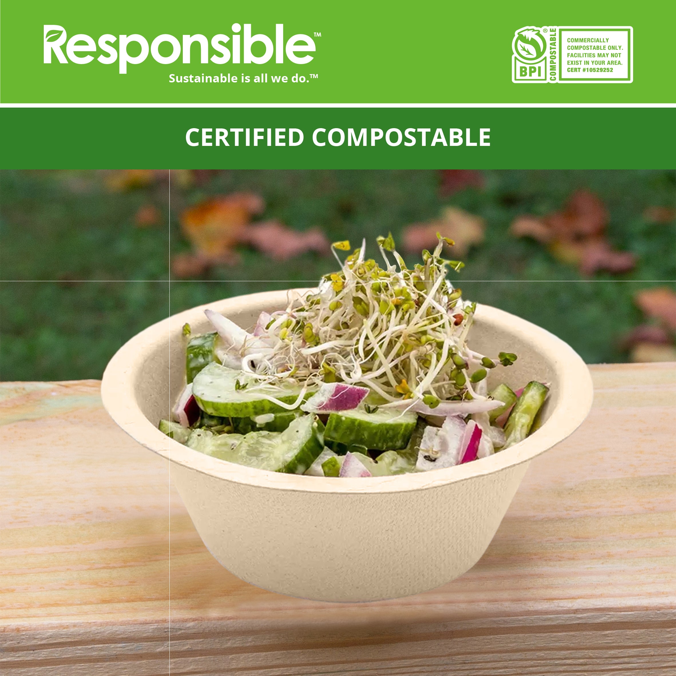 8 oz Classic Bowls | Tree-Less™ Compostable Molded Fiber