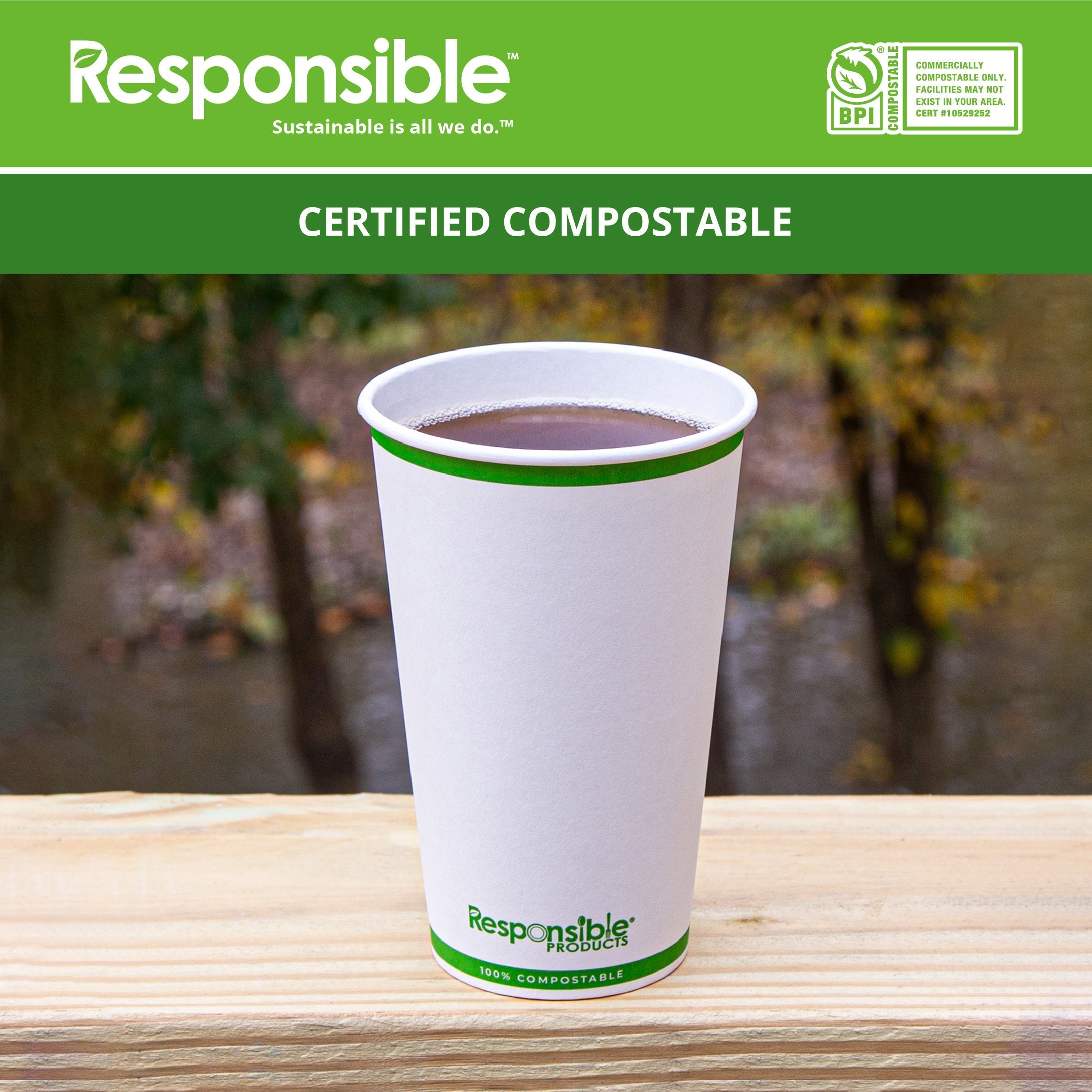 16 oz Hot Cups | Tree-Less™ Compostable Paper