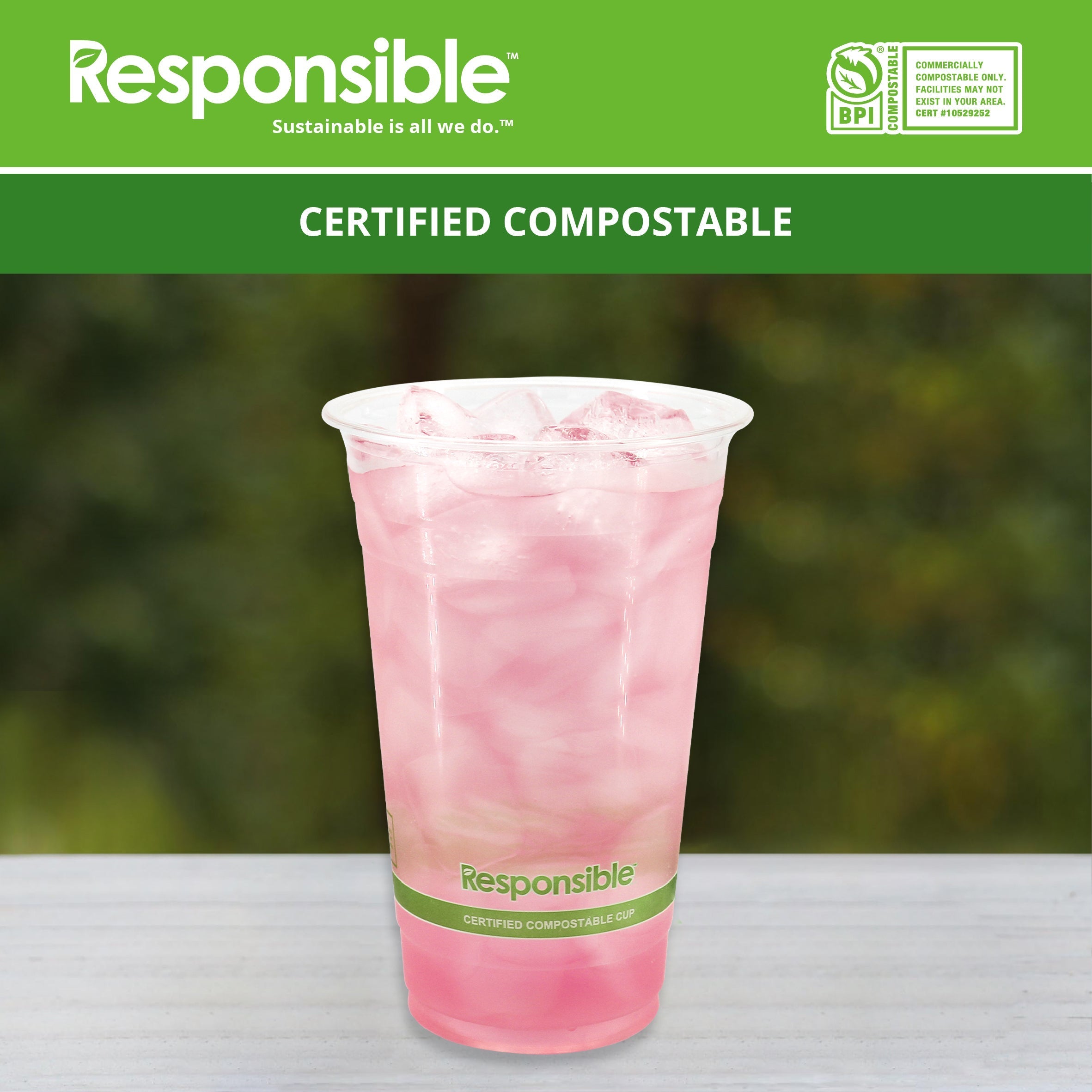 Compostable 32 oz Clear Cold Cups