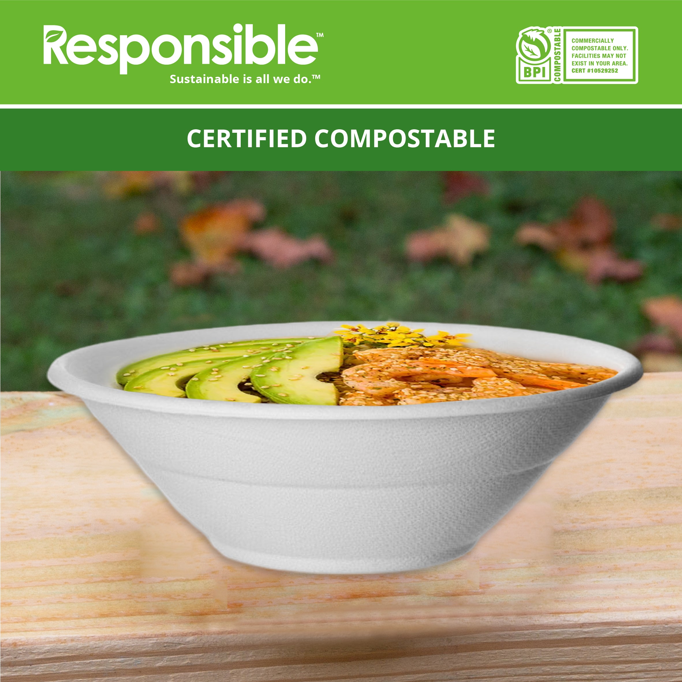 32 oz Noodle Bowls | Tree-Less™ Compostable Molded Fiber