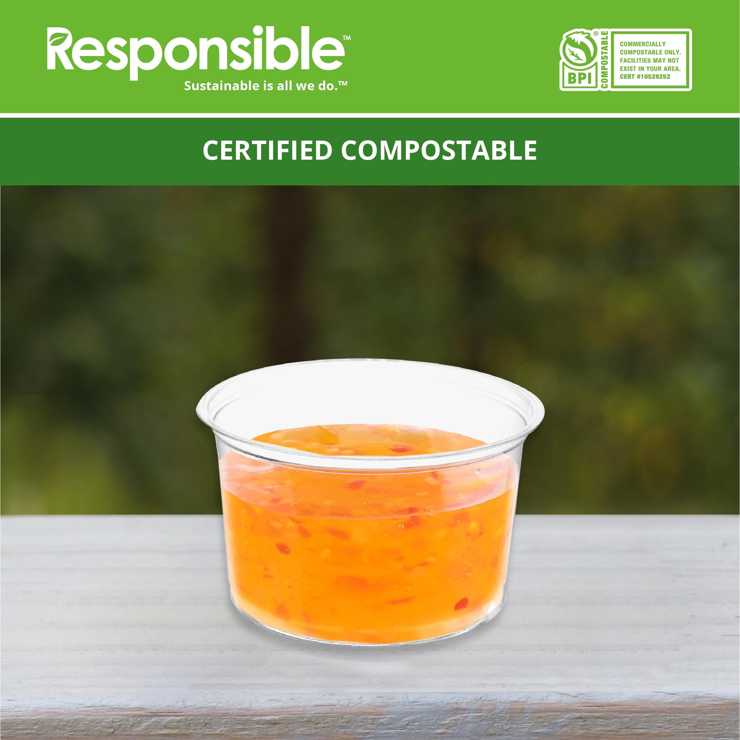 Compostable Parfait Lid 4 oz Portion Cup Insert