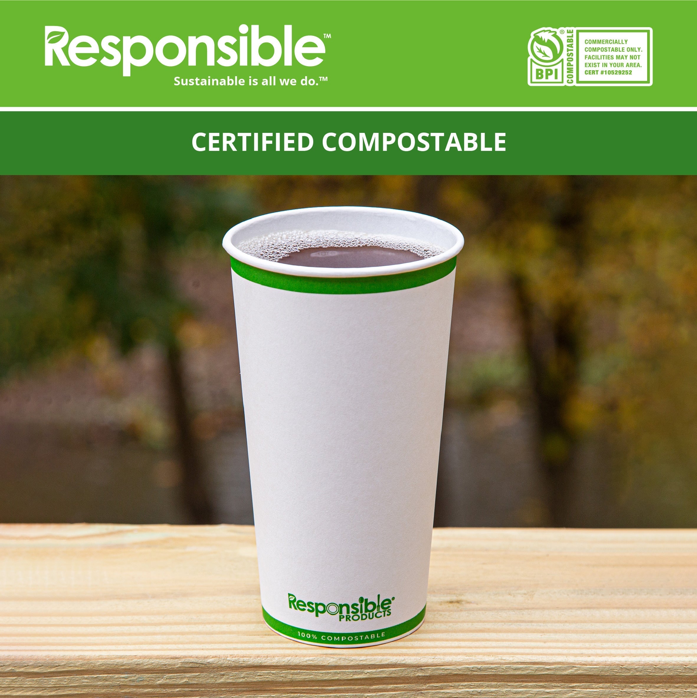 20 oz Hot Cups | Tree-Less™ Compostable Paper