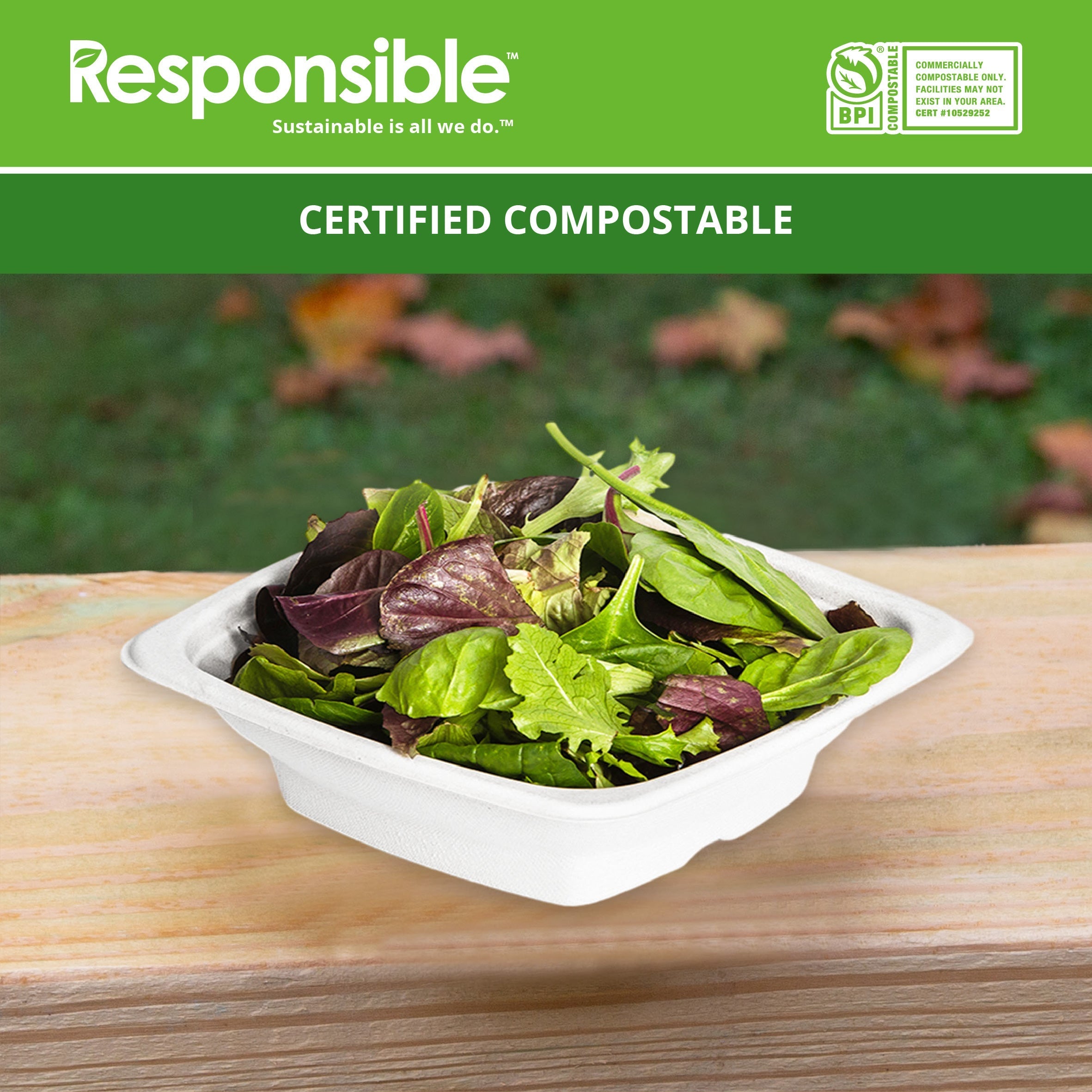 16 oz Square Bowls | Tree-Less™ Compostable Molded Fiber