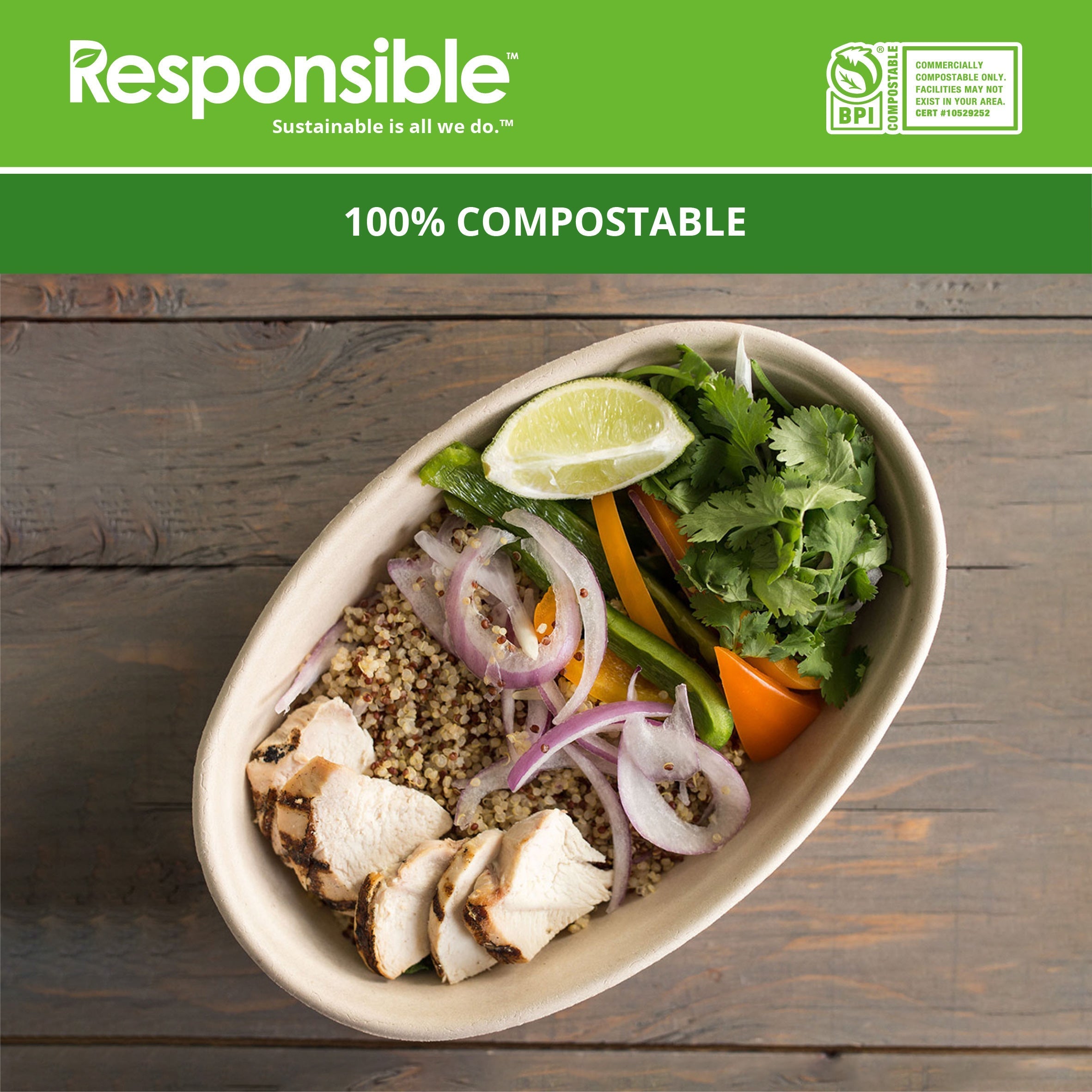 20 oz Oval Burrito Bowls | Tree-Less™ Compostable Molded Fiber