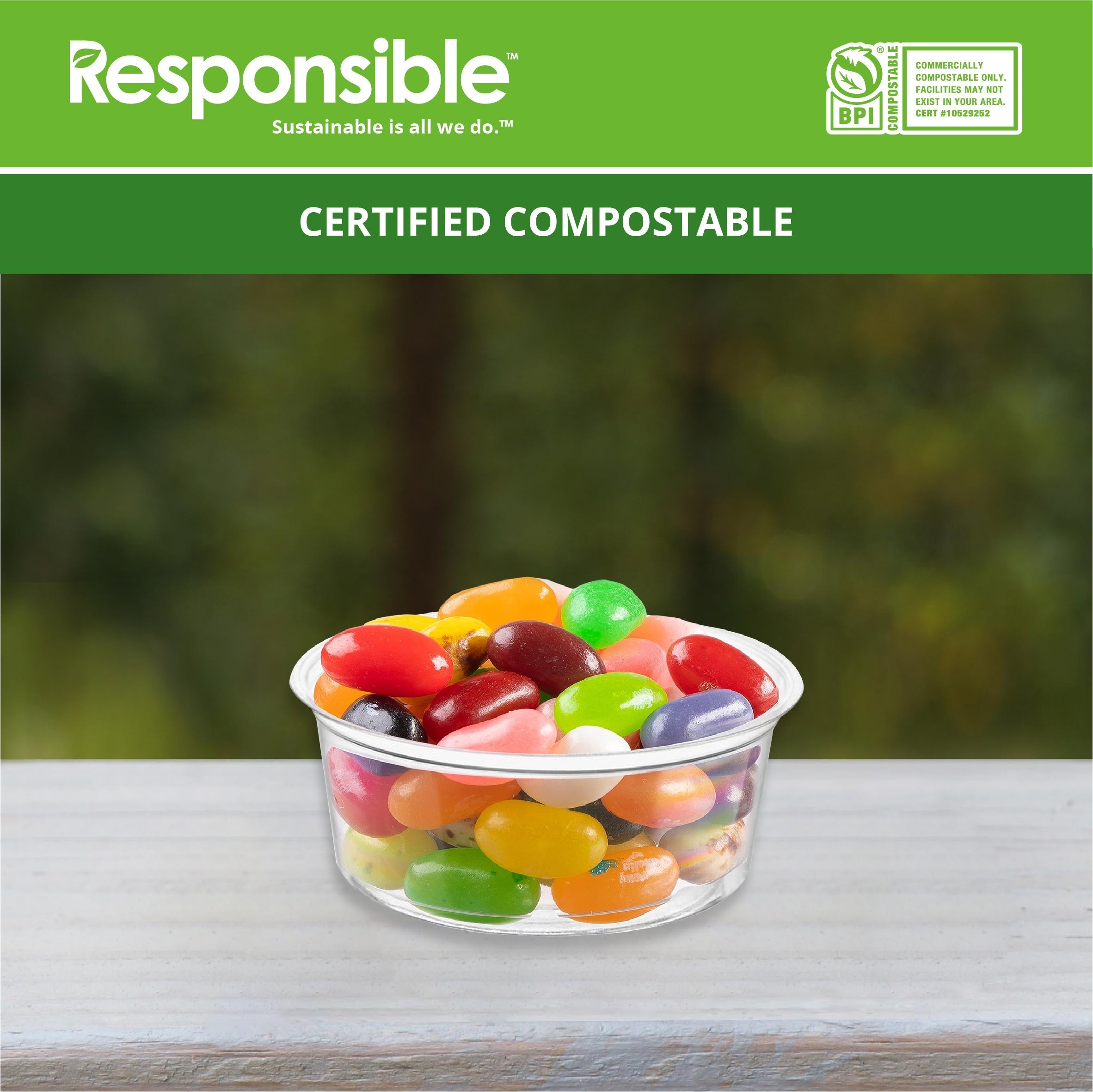 Compostable Parfait Lid 2 oz Portion Cup Insert