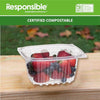 Compostable 16 oz Clear hinged deli containers
