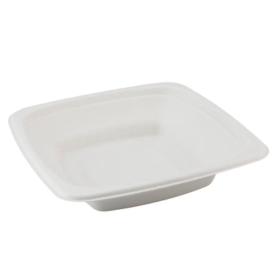 Compostable 16 oz Molded Fiber Square Bowls White