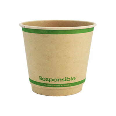 Compostable 8 oz Smooth Insulated Paper Hot Cups