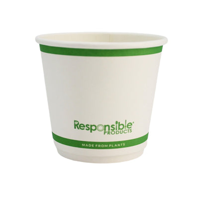 Compostable 8 oz Smooth Insulated Paper Hot Cups
