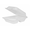 8 x 8 inch 3-C TREE-LESS™ Molded Fiber Compostable Hinged Container