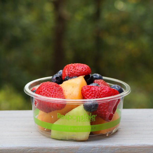 Compostable 8oz Plastic Hinged Deli Container