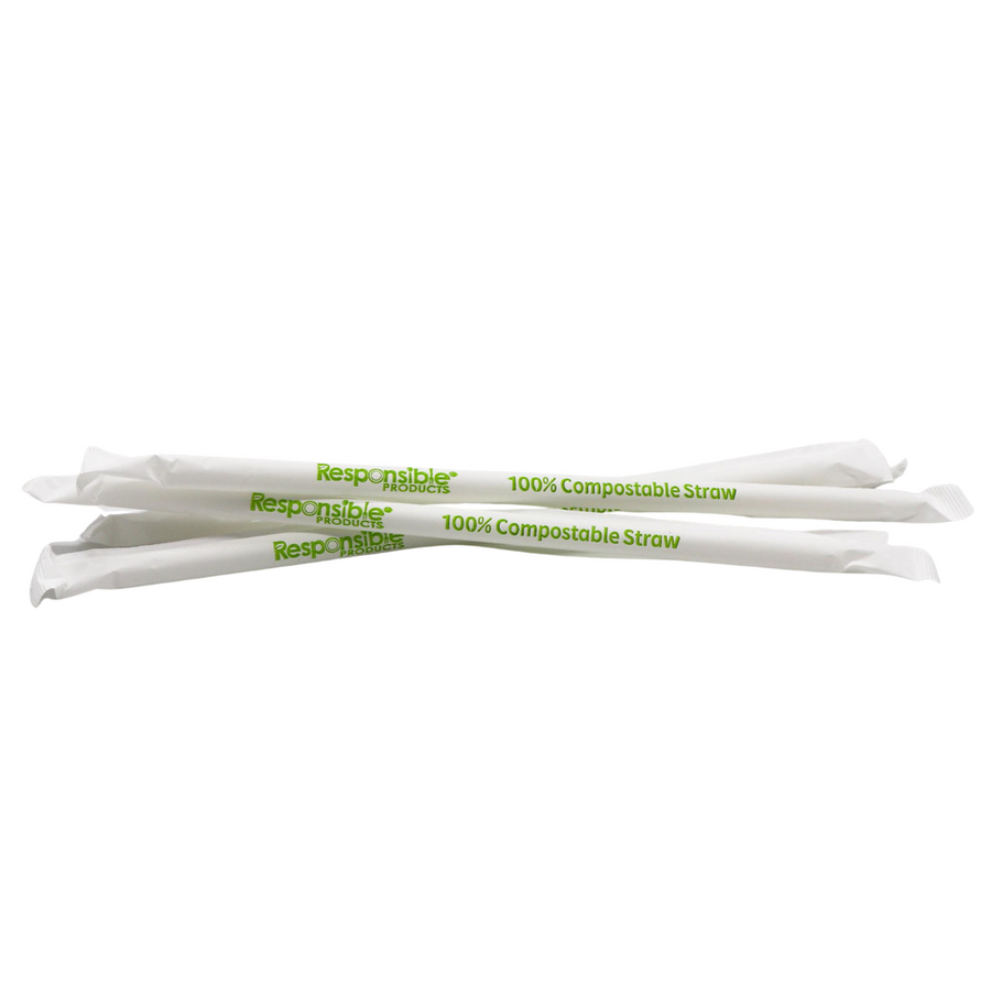 Naturally Compostable 28gsm Drinking Straw Packaging Paper 27mm White