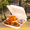 9 x 9 inch 3-C TREE-LESS™ Molded Fiber Compostable Hinged Container