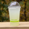 Compostable Clear Cup Dome Lid - No Hole (Fits 9-24 oz Clear Cups)