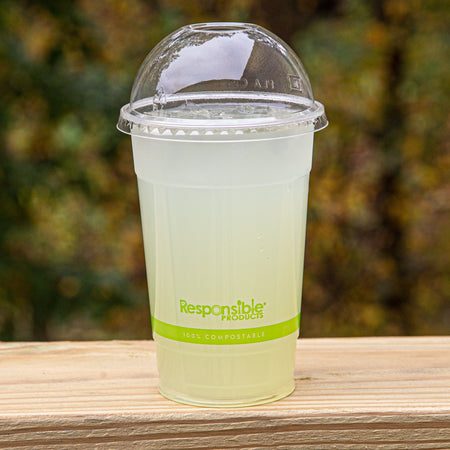 16 oz Tall plastic lemonade cup with lid & straw, 500 per case