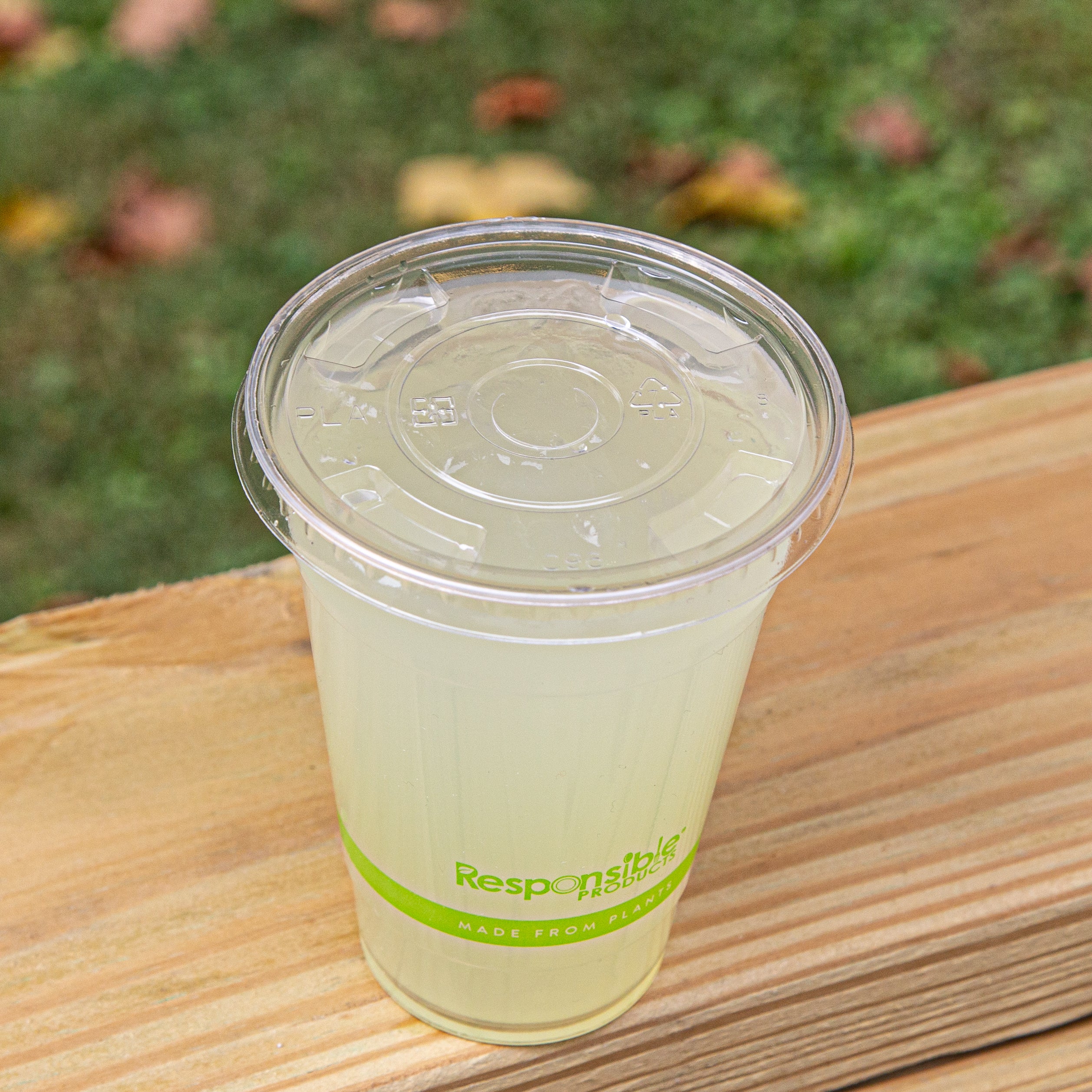 Compostable Flat Lids for 9-24 oz Clear Cold Cups